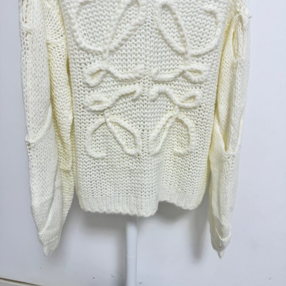 Loewe Anagram cream open-knit mohair-blend cardigan - Picture 11 of 12